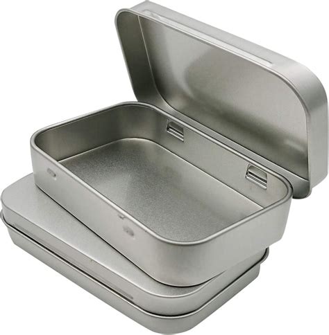 small square metal boxes|small metal container with lid.